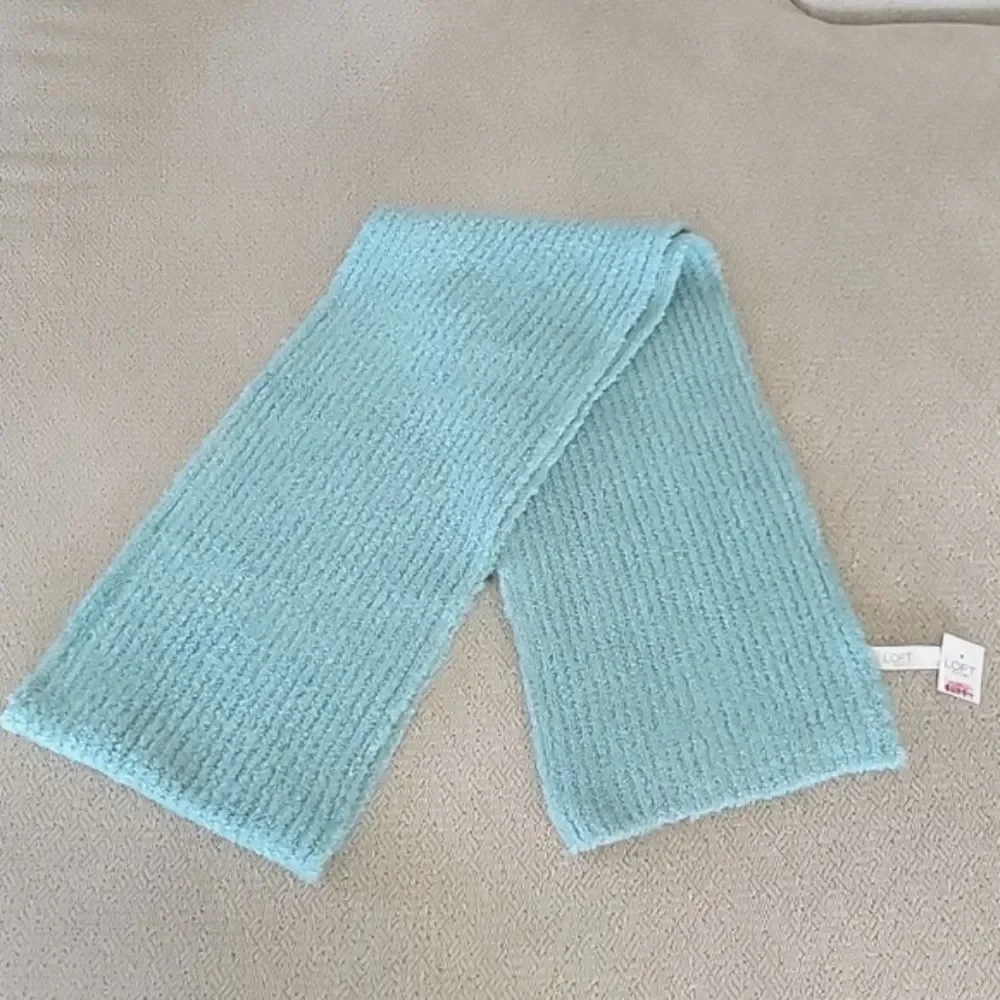 LOFT Outlet Light Turquoise Fuzzy Winter Scarf